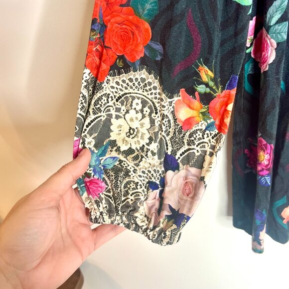 Johnny Was Rose Lace Puff Sleeve Boho Bohemian Flowy Lightweight Top Sz Small - Picture 4 of 5